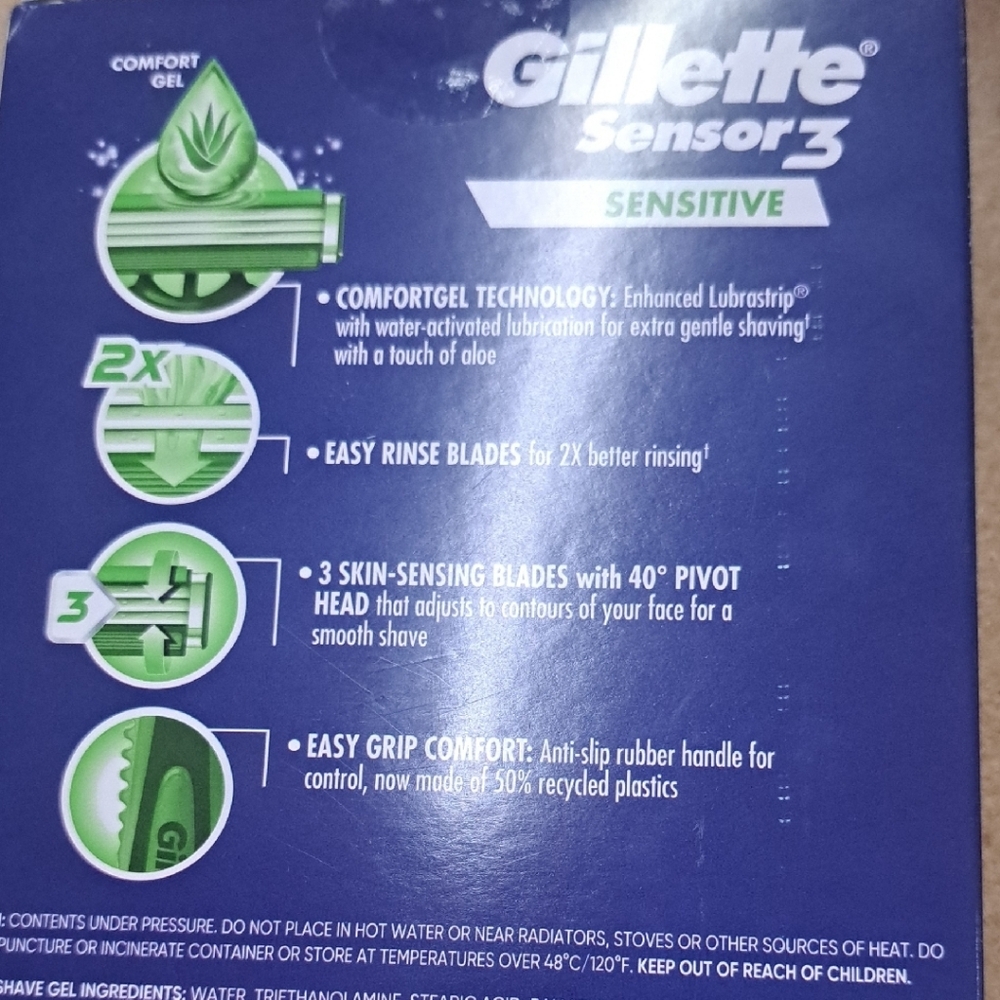 Sensor3 Sensitive Razors - Green - Picture 2 of 2